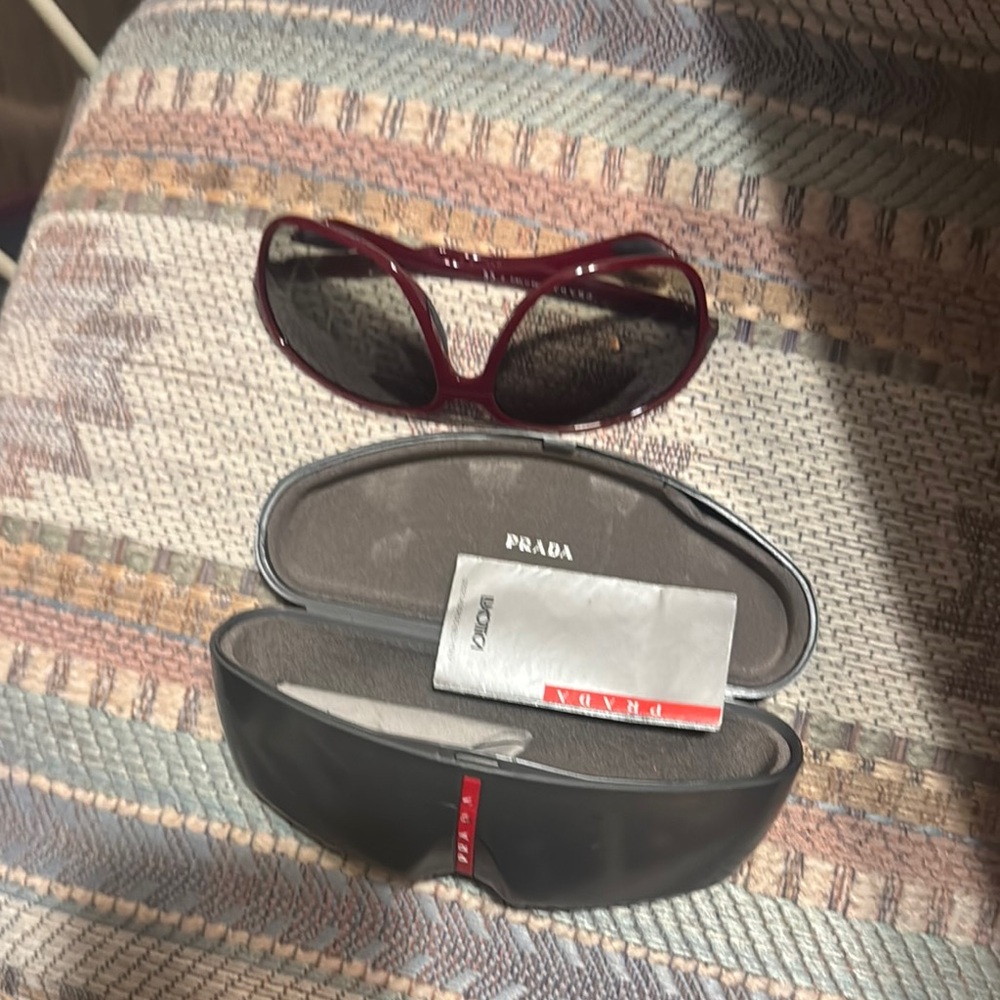 Prada Red Sunglasses with Protective Case